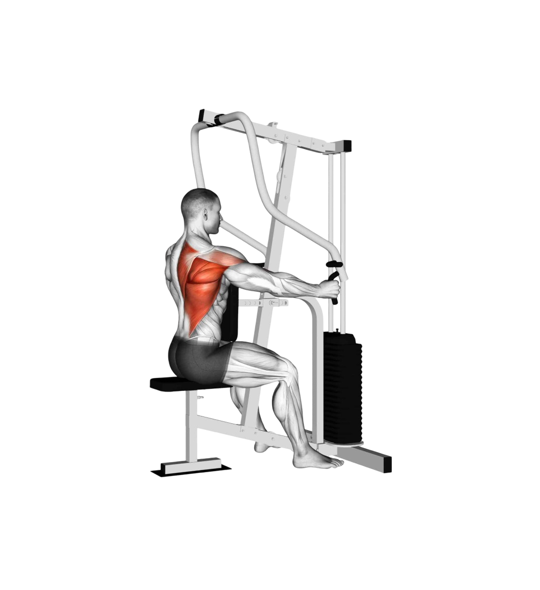 Seated row machine