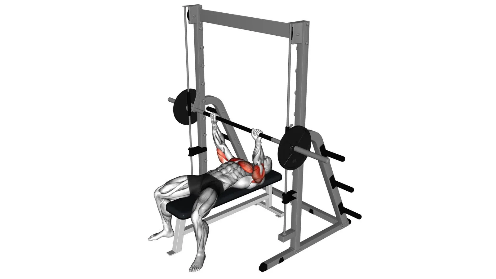 Smith machine bench flat